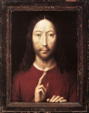 ハンス・メムリンク Painting - 祝福を与えるキリスト 1481年 オランダ ハンス・メムリンク